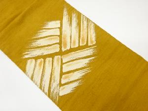 リサイクル　手織り紬網代模様名古屋帯